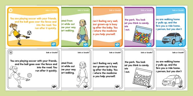 Safe Or Unsafe Scenario Cards teacher Made Twinkl