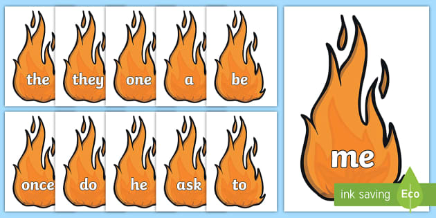 year-1-common-exception-words-on-flames-creat-de-profesori