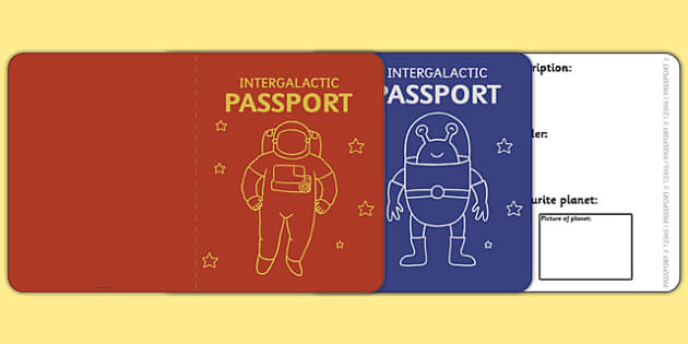 FREE! Space Passport Template Passport, space