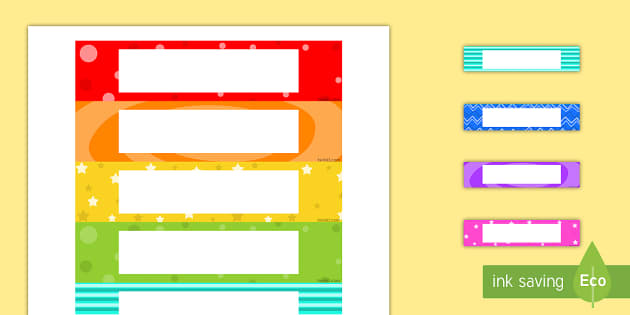 editable multicolored labels tray labels multicolored