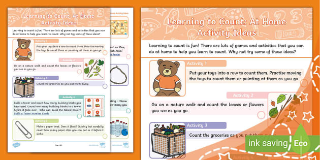 Learning to Count: At Home Activity Ideas (teacher made)