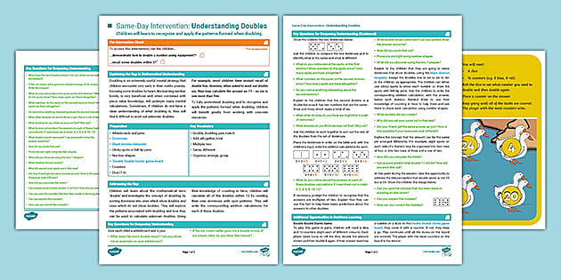 👉 Year 1 Same-Day Maths Intervention: Understanding Doubles