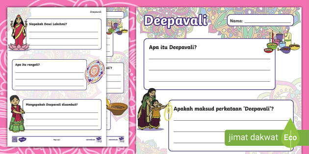 Aktiviti Hari Deepavali Lembaran Kerja Deepavali Twinkl