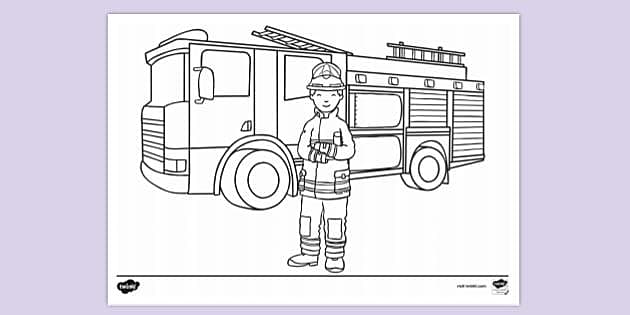 printable fire trucks coloring pages