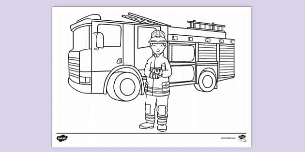 Free Printable Fire Truck Coloring Pages with Book Download