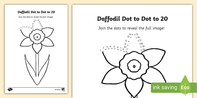 Daffodil Dot to Dot to 20 (teacher made) - Twinkl