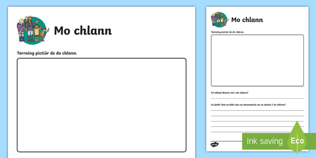 All About My Family Worksheet Gaeilge. (teacher made)