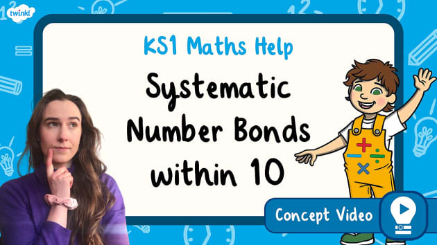 FREE! - 👉 Systematic Number Bonds within 10 | KS1 Maths Concept Video
