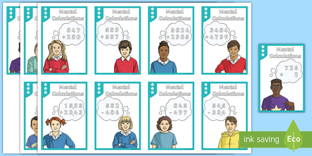 Mental Calculation Matching Cards (teacher made) - Twinkl