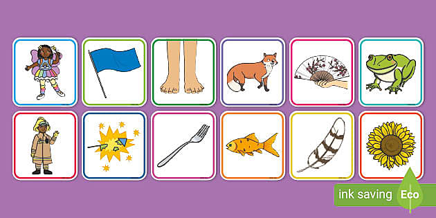 Initial Sounds Alliteration Picture Cards: Letter f