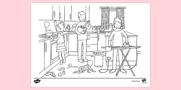 FREE Kitchen Safety Colouring Page Colouring Sheets