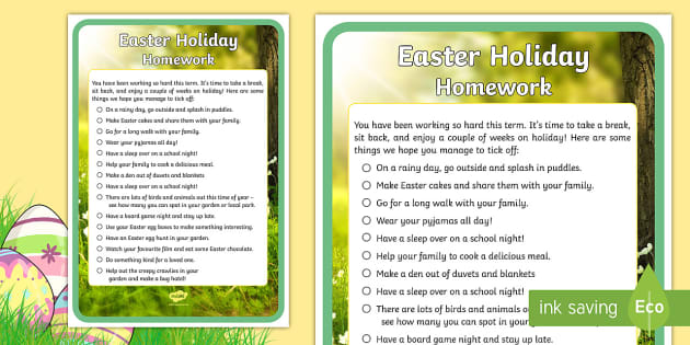 Easter HW Easter HW