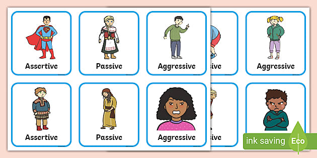 Assertive Passive Aggressive Picture Cards - Twinkl