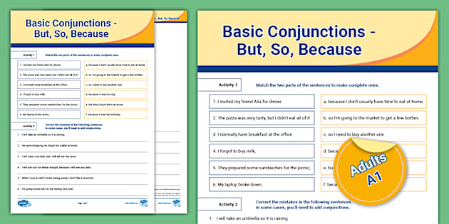 Basic Conjunctions (teacher made) - Twinkl