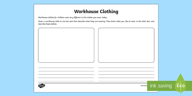 KS1 Workhouse Clothes Worksheet / Worksheet - Twinkl