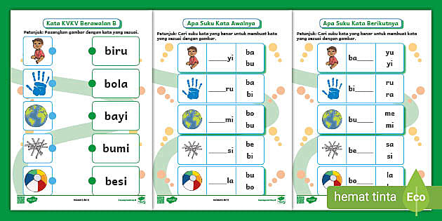 Latihan Membaca 2 Suku Kata Berawalan B (teacher Made)