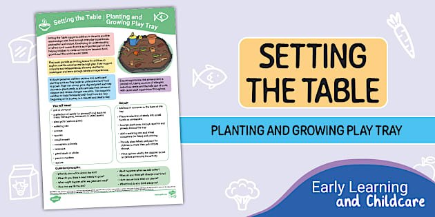 Setting the Table Planting and Growing Play Tray Activity