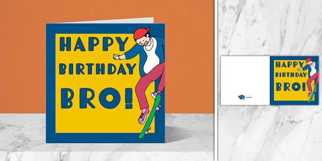 Happy Birthday Brother Typographical Card | Twinkl Party