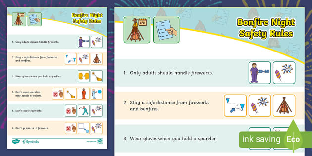 Twinkl Symbols Bonfire Night Safety Rules Teacher Made