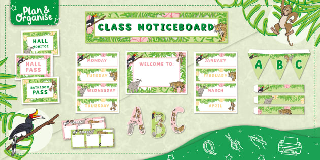 jungle classroom charts for teachers