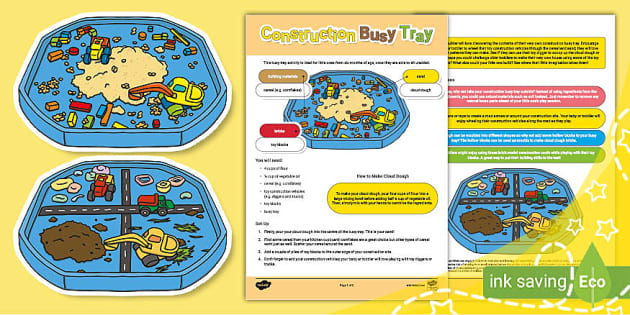 Construction Busy Tray (teacher made) - Twinkl