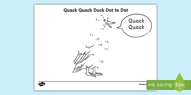 Connect the Dots Quack Quack Duck Activity
