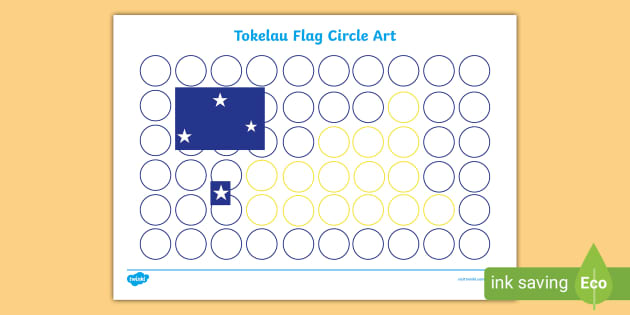 FREE! - Tokelau Flag Circle Art Worksheet - Twinkl