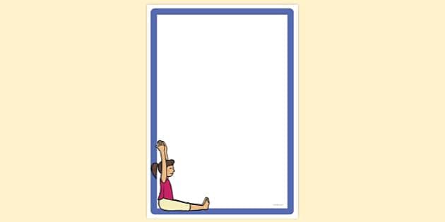 Yoga A Sport For Women Page Border Background Word Template And