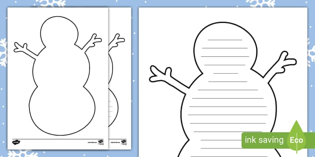 Snowman Template | Writing Template (Teacher-Made) - Twinkl