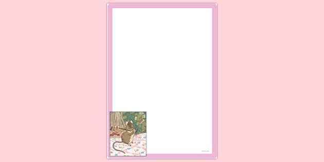 FREE! - Simple Blank Mouse Threading Needle Page Border | Twinkl