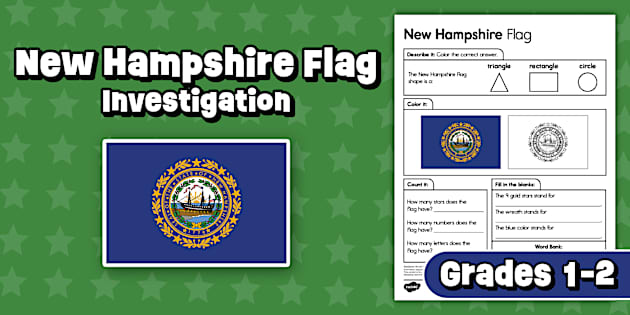 New Hampshire Flag Investigation Worksheet for K-2nd Grade