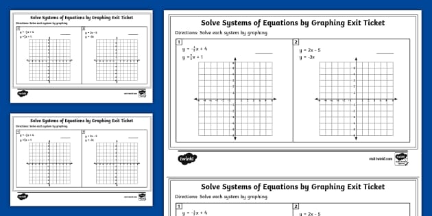 Eighth Grade Solve Systems of Equations by Graphing Exit Ticket