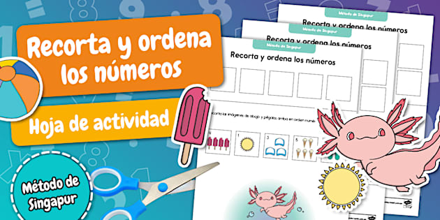 Ordena Hoja de actividad: Recorta y ordena los números