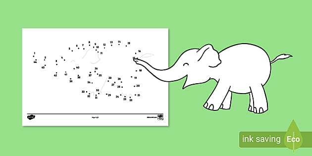 FREE!   Dot To Dot Elephant With Numbers   Activities   Resources