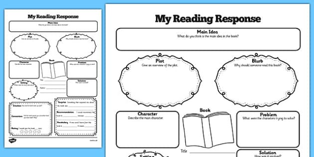 Reading Response Graphic Organiser Worksheet