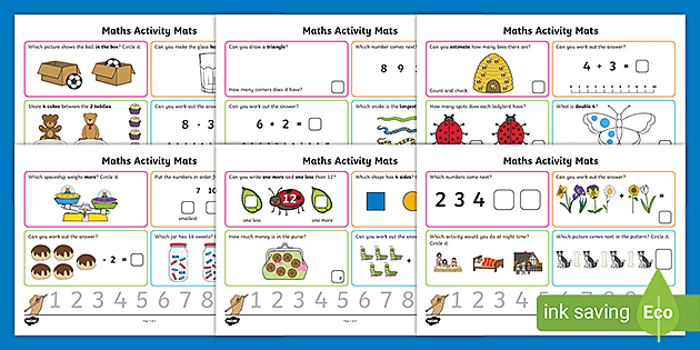 eyfs maths activities elg activity mats