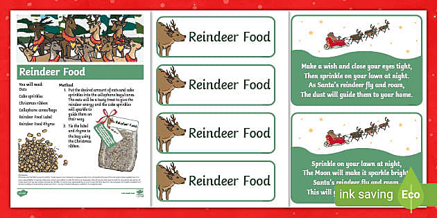 Reindeer Dust Recipe and Poem for Christmas Eve