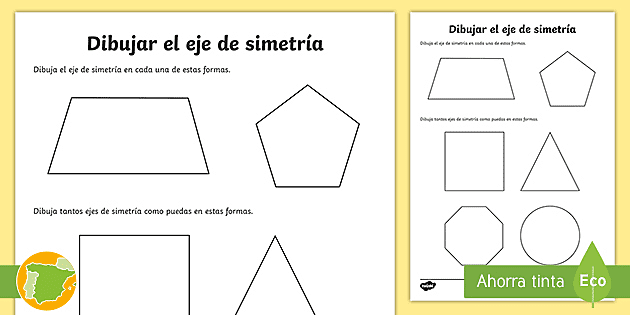 Ficha de actividad: Dibujar ejes de simetría (teacher made)