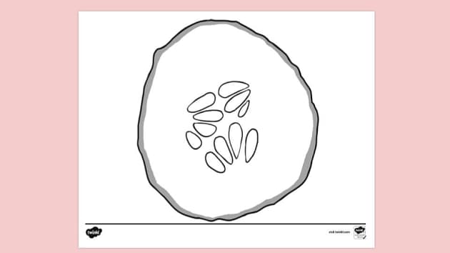  Cucumber Slice Colouring Sheet