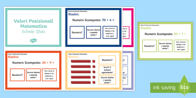 Valore Posizionale Esercizi Matematica Attivita