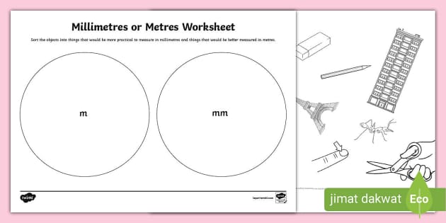 Millimetres or Metres Worksheet teacher made Twinkl