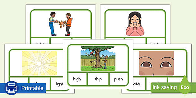 Grade 3 Phonics: -igh, -ough, -eigh and -augh sound peg card activity