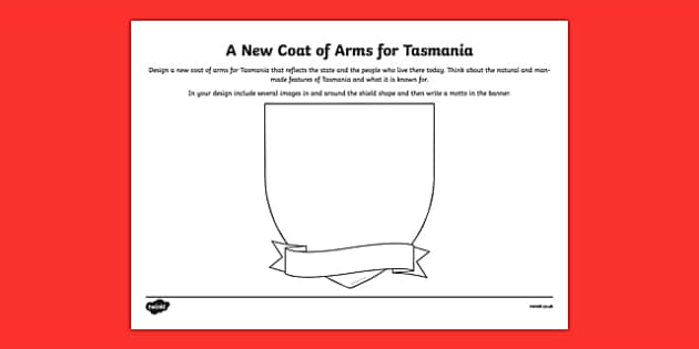 Tasmania Coat of Arms Design Sheet (teacher made) - Twinkl