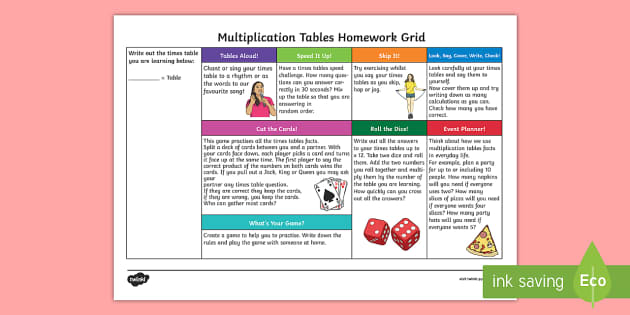 homework grid second level