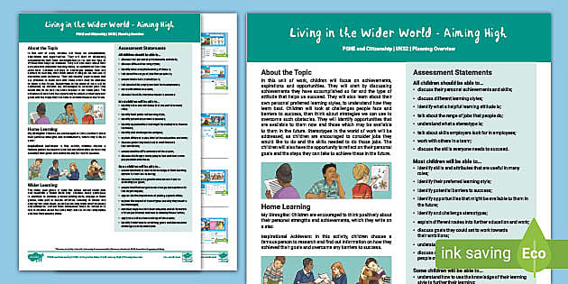 FREE PSHE And Citizenship UKS2 Aiming High Planning Overview   T Lf 2549490 Pshe And Citizenship Uks2 Aiming High Planning Overview Ver 1 