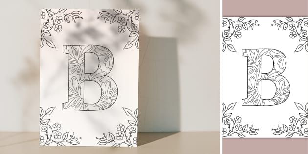 Letter B Mindfulness Colouring Card | Twinkl Party - Twinkl