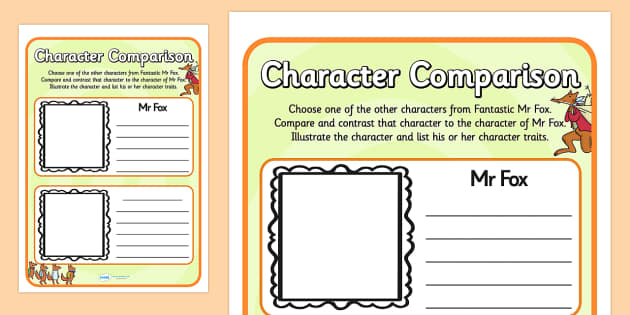 fantastic-mr-fox-character-comparison-worksheets