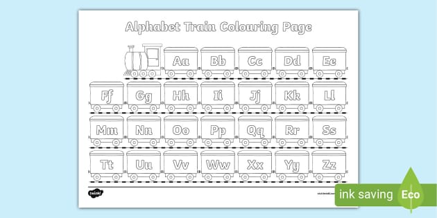 FREE! - Alphabet Train Colouring Page | Primary Resources | Twinkl