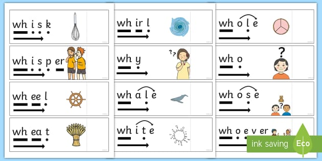 Wh Sound Words With Pictures Read And Reveal Activity