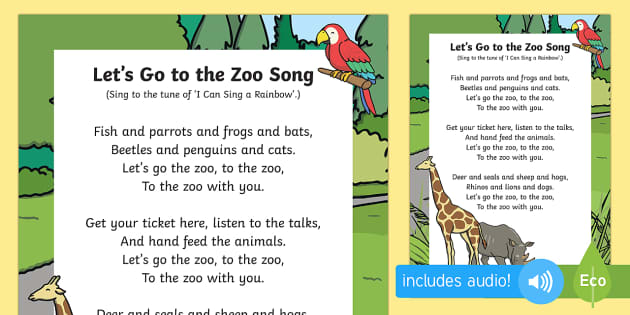 Let'S Go To The Zoo Song (Teacher Made) - Twinkl
